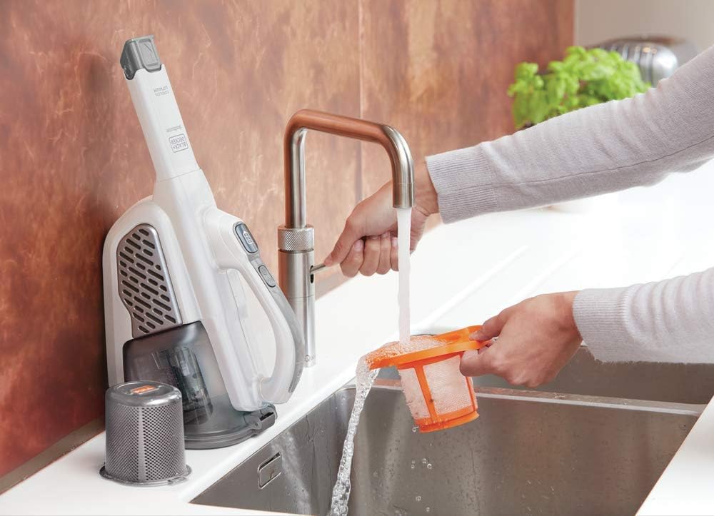 BLACK+DECKER Dustbuster Handheld Vacuum, Cordless, AdvancedClean+, White (HHVK320J10)
